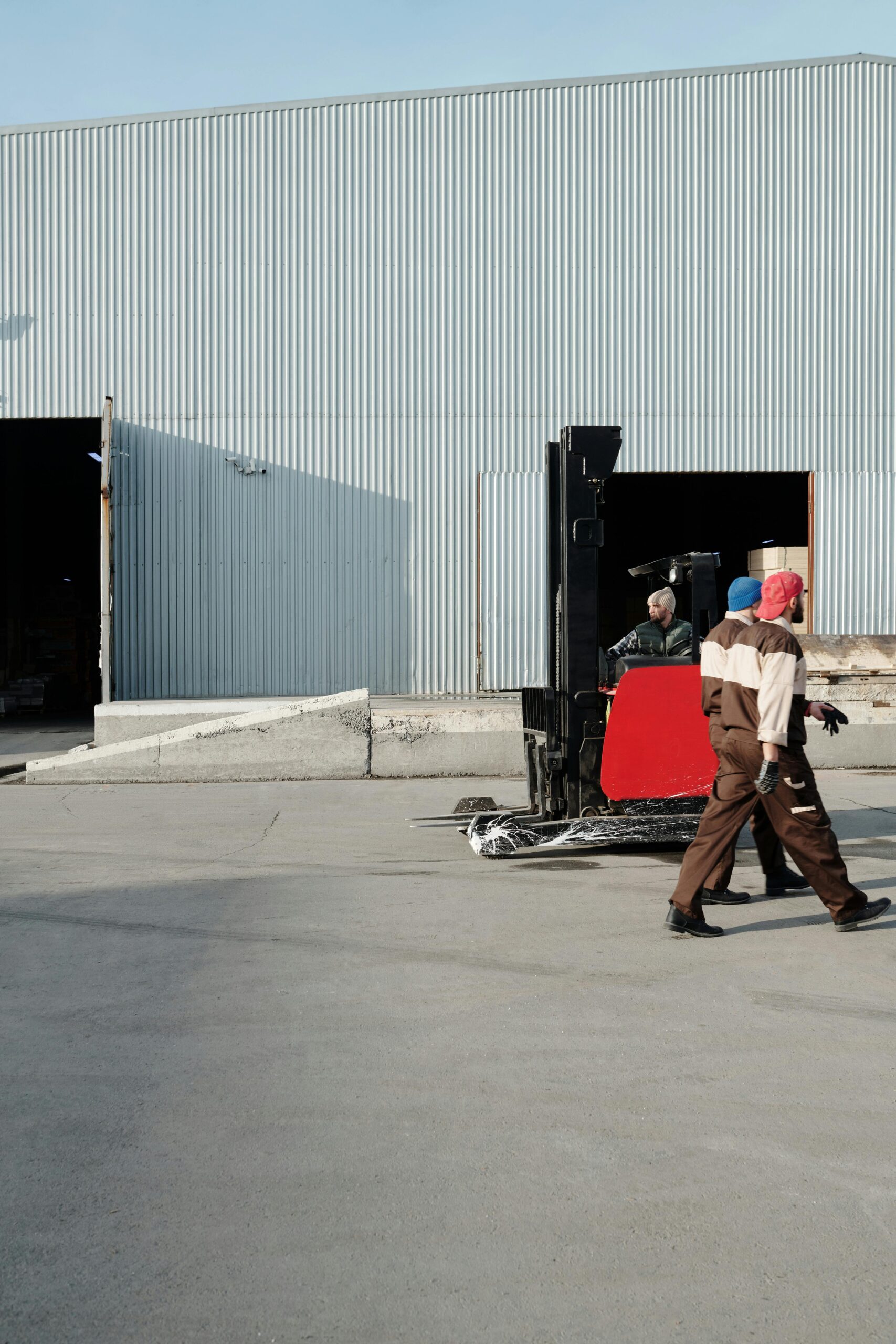 Employees outside of a loading Bay Area.